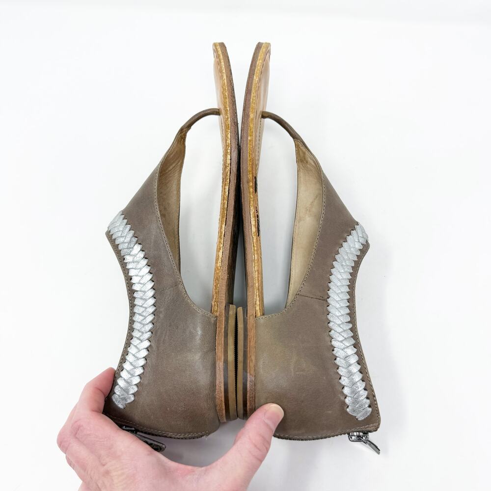 Lucchese Spirit Tan Leather Carly Gladiator Sandals Size 10 Thong Style Back Zip - Picture 5 of 8